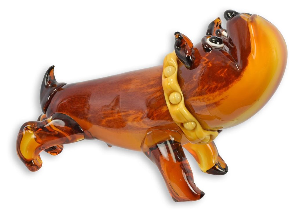 Glasfigur Bulldogge im Murano-Stil Replikat Retro Design Dekoration