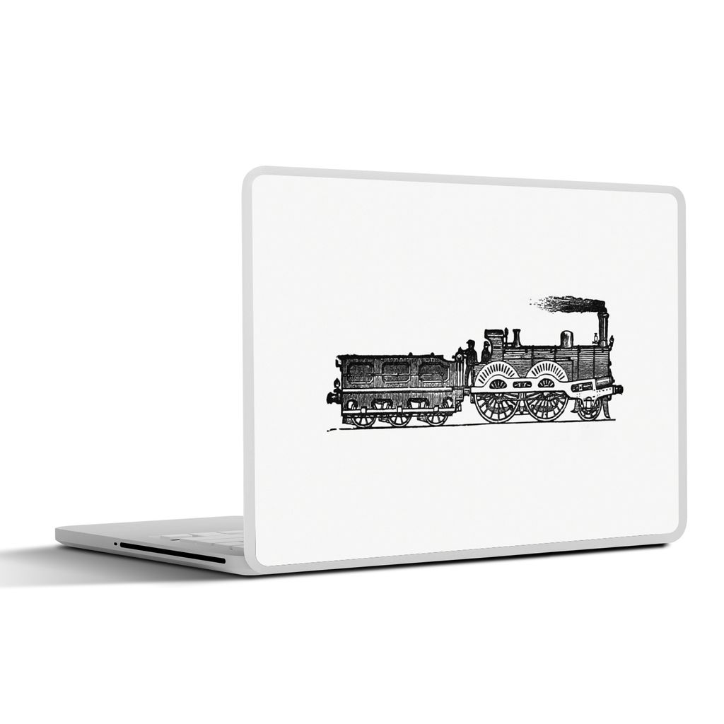 MuchoWow Laptop Aufkleber Sticker Cover Vintage - Zug - Dampfzug 25x18 cm - Laptop-Deko