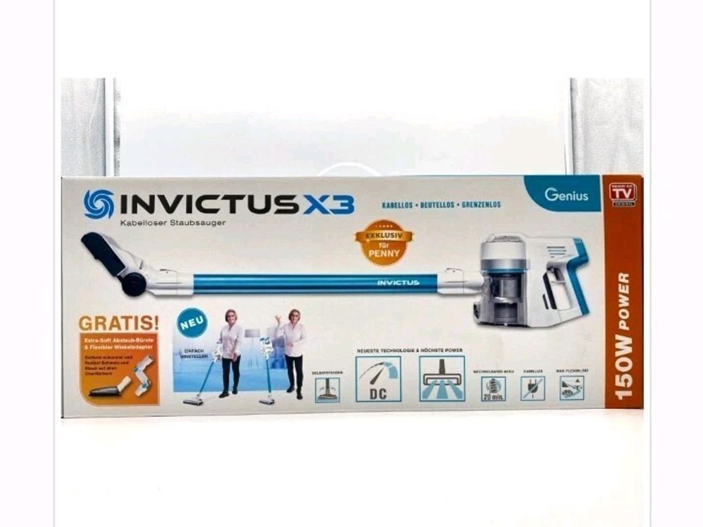 Akkustaubsauger Staubsauger Genius Invictus X3 Beutellos 150W LED Licht