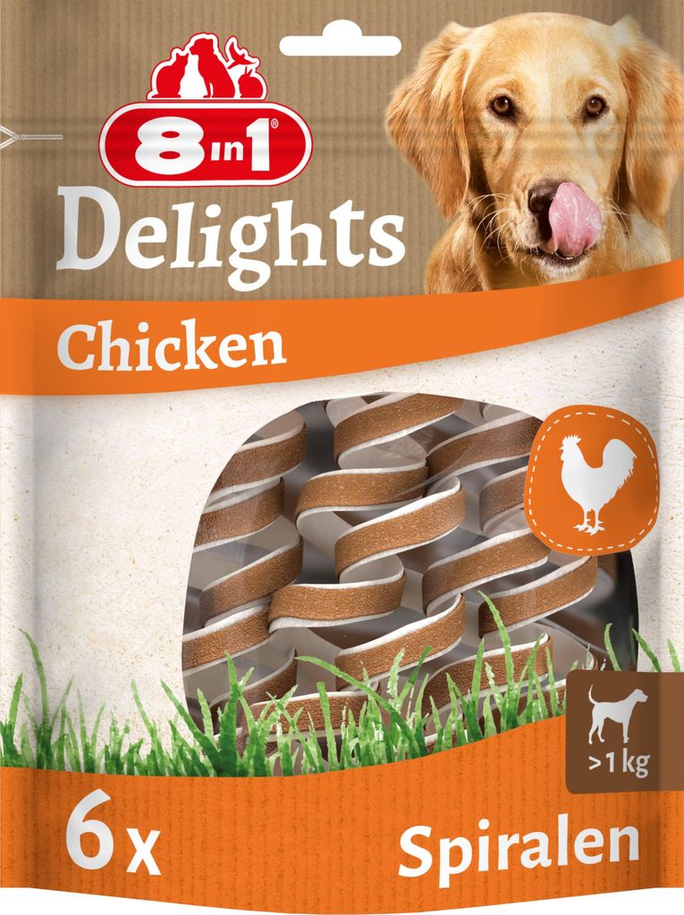 8in1 Delights Chicken Kau-Spiralen - gesunder Kausnack für Produktbild 