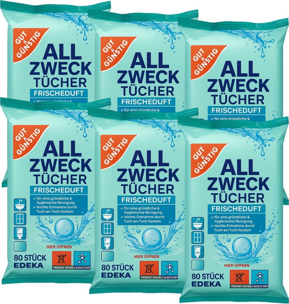Gut & Günstig Allzwecktücher Frischeduft | 80 Tücher pro Produktbild 