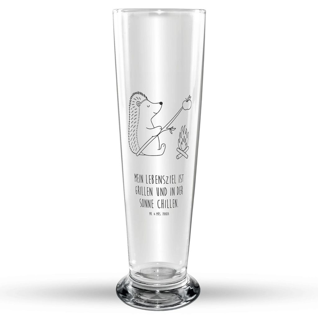 Mr. & Mrs. Panda Bierglas Igel Grillen - Transparent - Geschenk, Bierbecher, Arbeitslos, Glasbierglas, Trinkglas, Glasbecher, Ziele, Spruch, Tiermo...