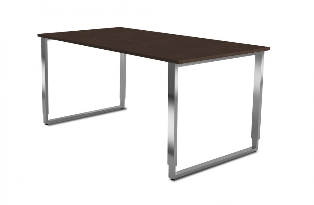 Kerkmann Yukon höhenverstellbarer Schreibtisch wenge rechteckig, Kufen-Gestell silber 160,0 x 80,0 cm