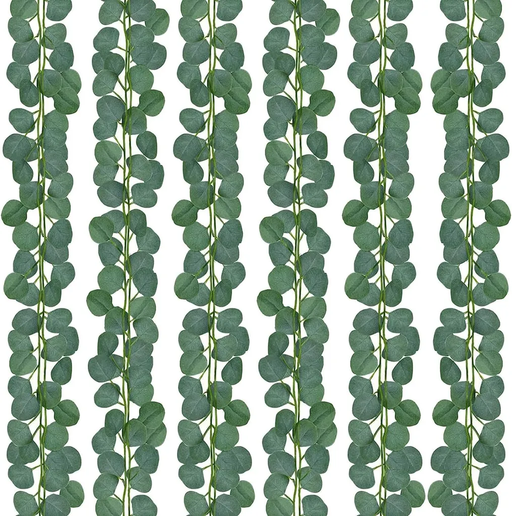 Décoration de Mariage et Fête : 12 Couronnes d'Eucalyptus Artificielles