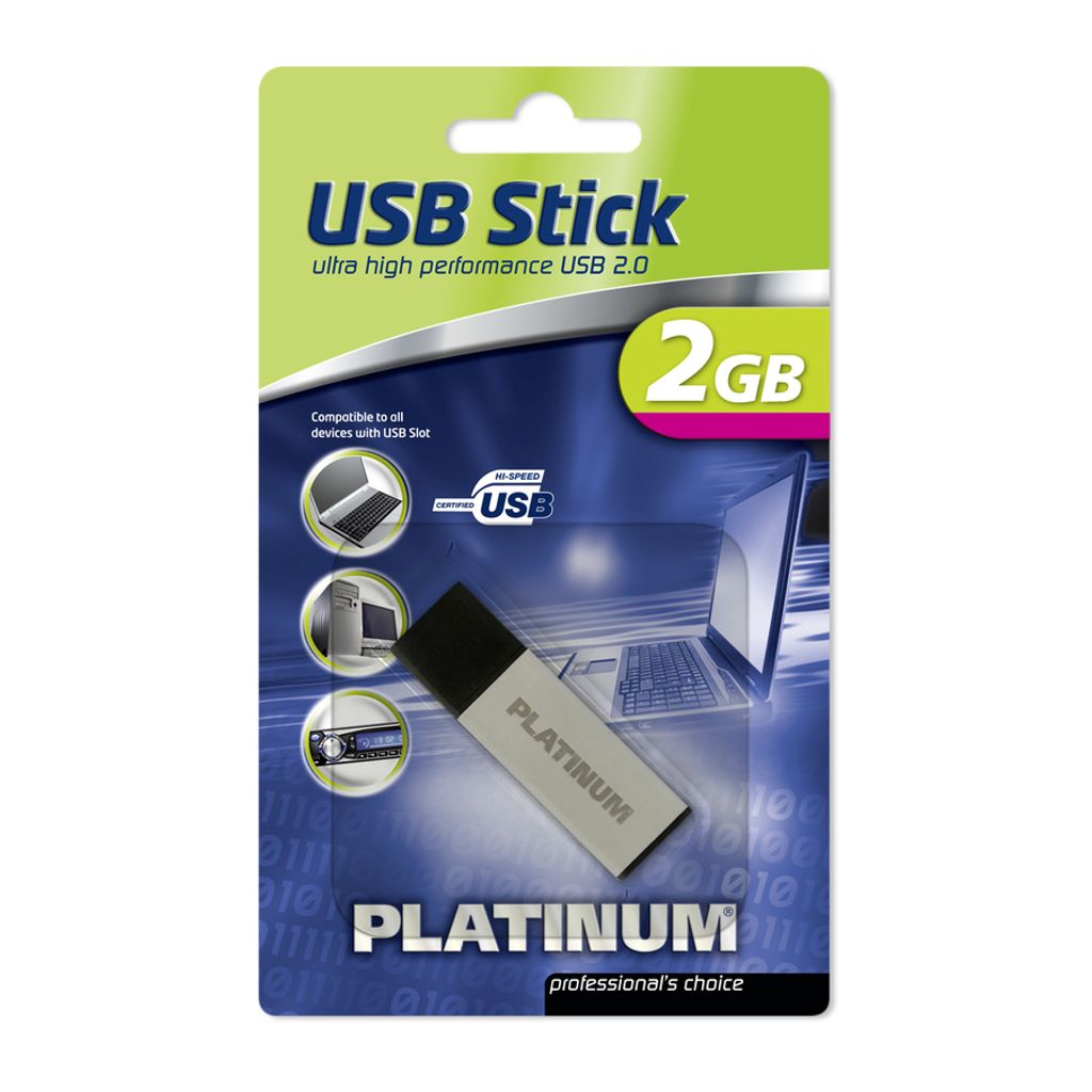 xlyne ALU, 2 GB, USB Typ-A, 2.0, Kappe, 7 g, Schwarz, Produktbild 