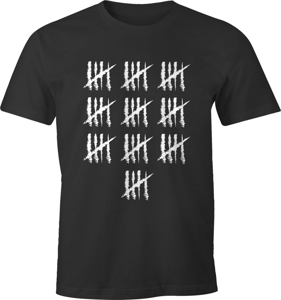 Herren T-Shirt 50 Geburtstag Strichliste Striche Jubiläum Jahrgang Geschenk Alter Fun-Shirt Moonworks L