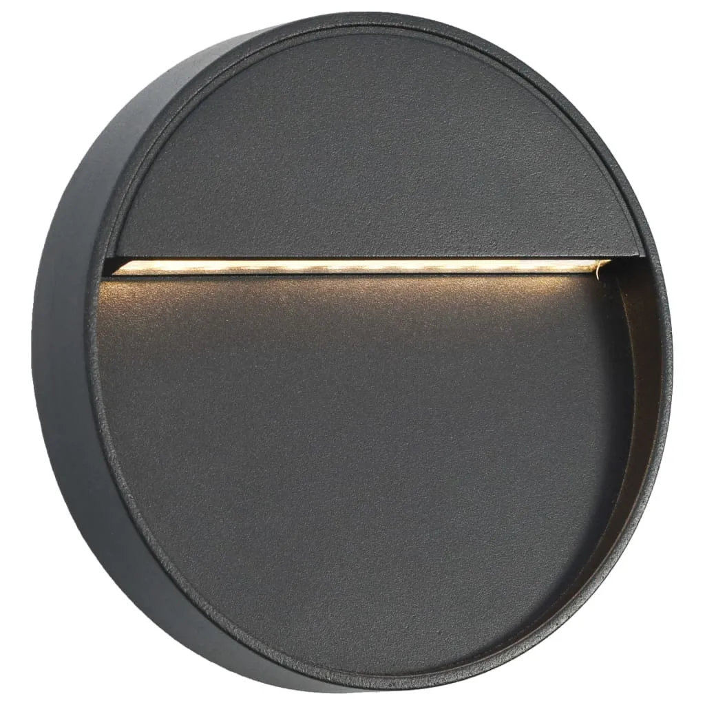 Appliques murales LED d'extérieur rondes noires 3W lot de 2 luminaires