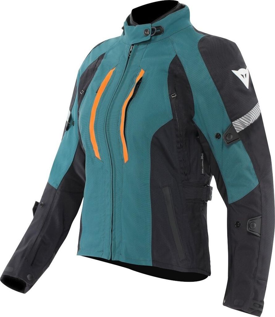 Dainese Mangen Absoluteshell Pro wasserdichte Damen Motorrad Textiljacke, schwarz/türkis, 46