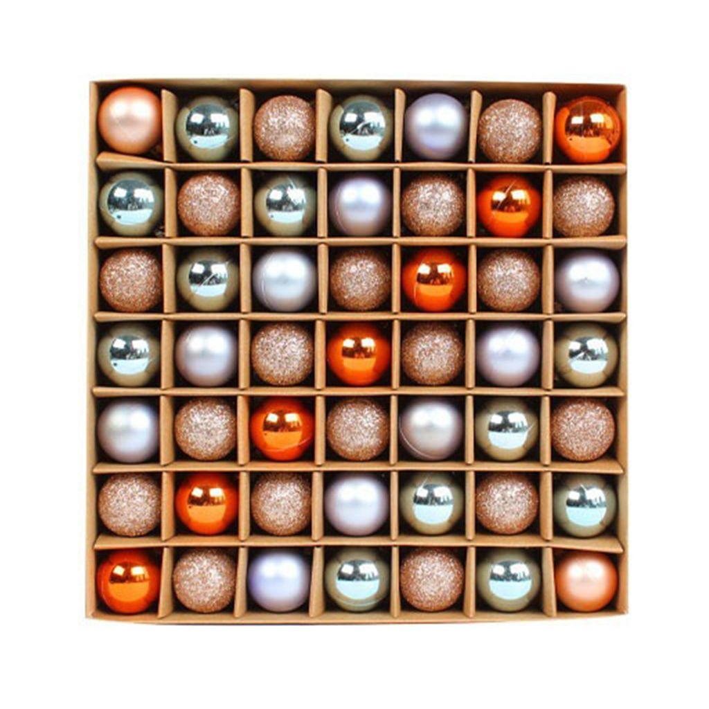 49pcs/Box Weihnachtsbällchen gefärbte elektroplierte Kugel Hanging Ornament Feiertagsfeier DIY Accessoires Weihnachtsbaum Anhänger Home Decor Pa...