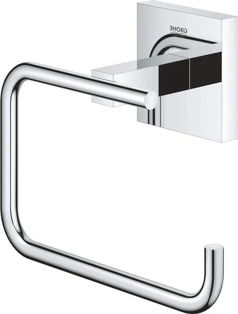 Porte-papier Start Cube chromé au design cubique moderne et fixation solide