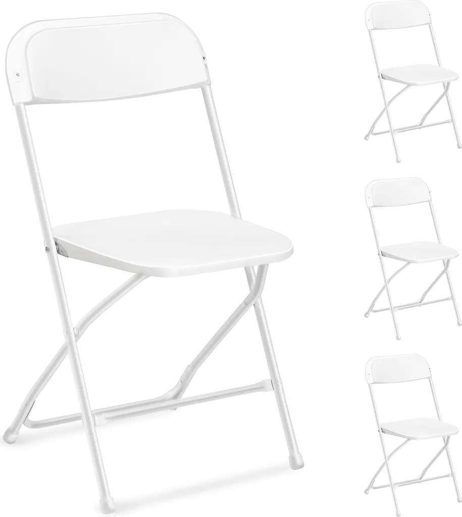 Chaise Pliante Compacte Lot de 4 Blanche pour Petit Espace Jardin