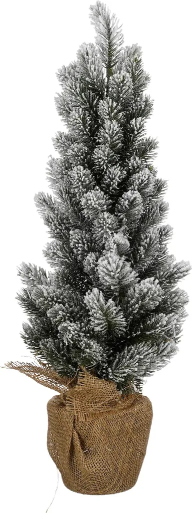 Sapin de Noël Artificiel en Sac de Jute Finition Givrée H60 x Ø30 cm
