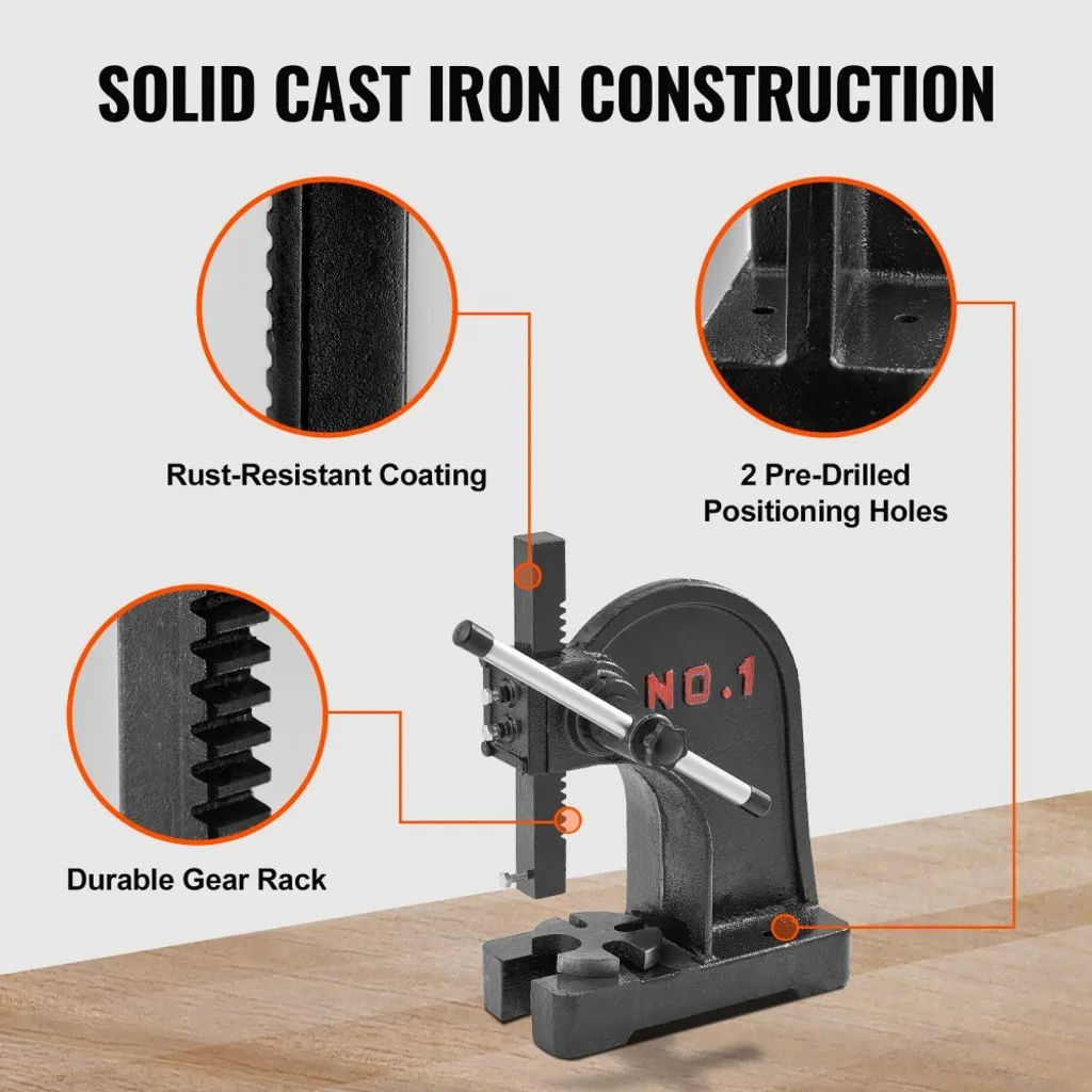 Presse manuelle à crémaillère SM® 1t pour découpage et assemblage Pro