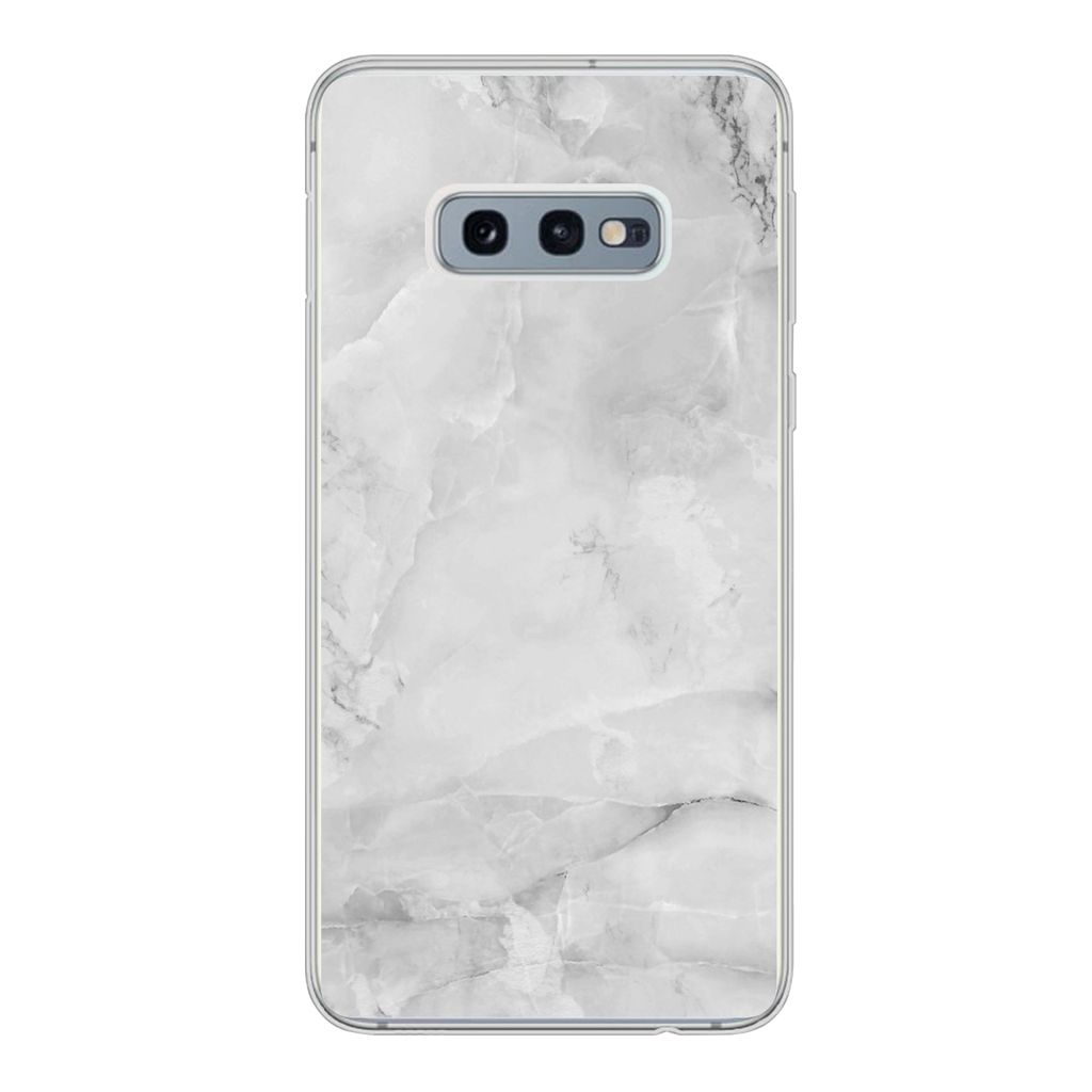 MuchoWow Handyhülle Schutzhülle Hülle für Samsung Galaxy S10e Marmor - Stein - Weiß - Grau - Marmoroptik Silikon Softcase Handy Hülle - Handy