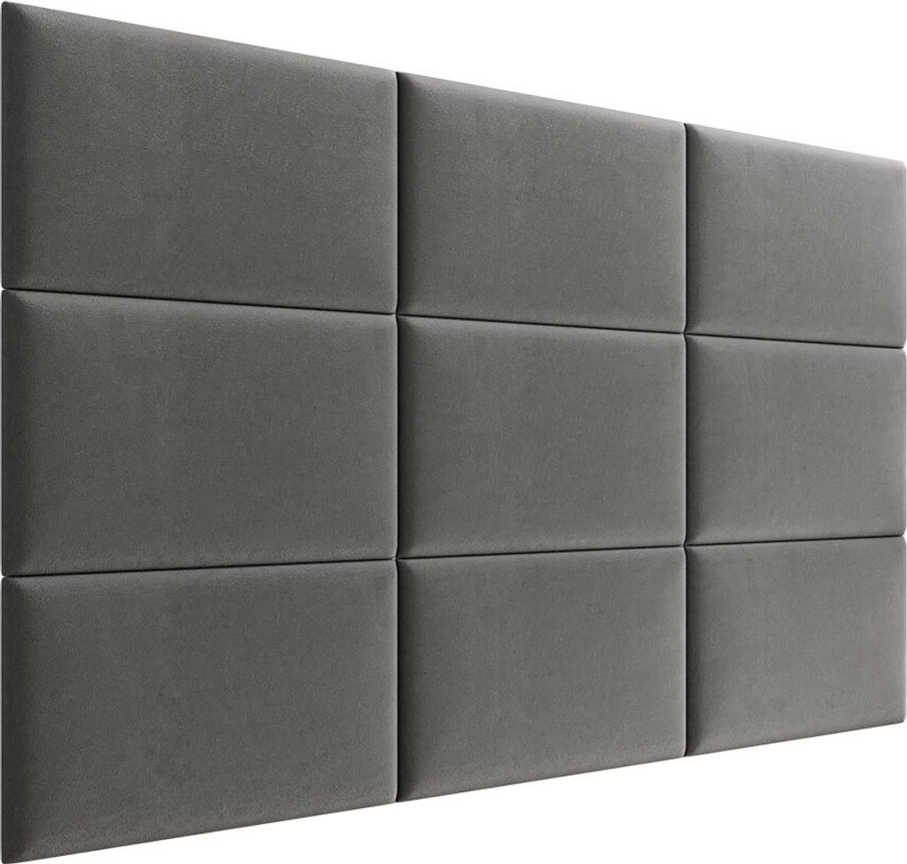 A wall of upholstered panels.