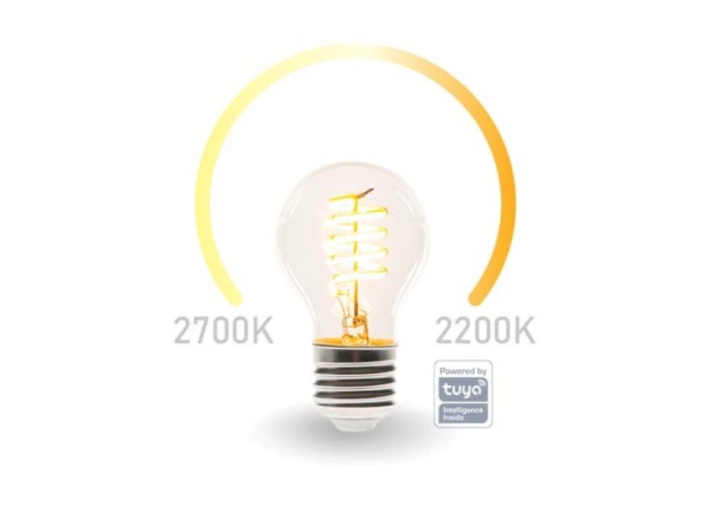 Perel SMART-WI-FI-LED-LAMPE MIT FILAMENT - WARMWEIß & INTENSIV WARMWEIß - E27 - A60