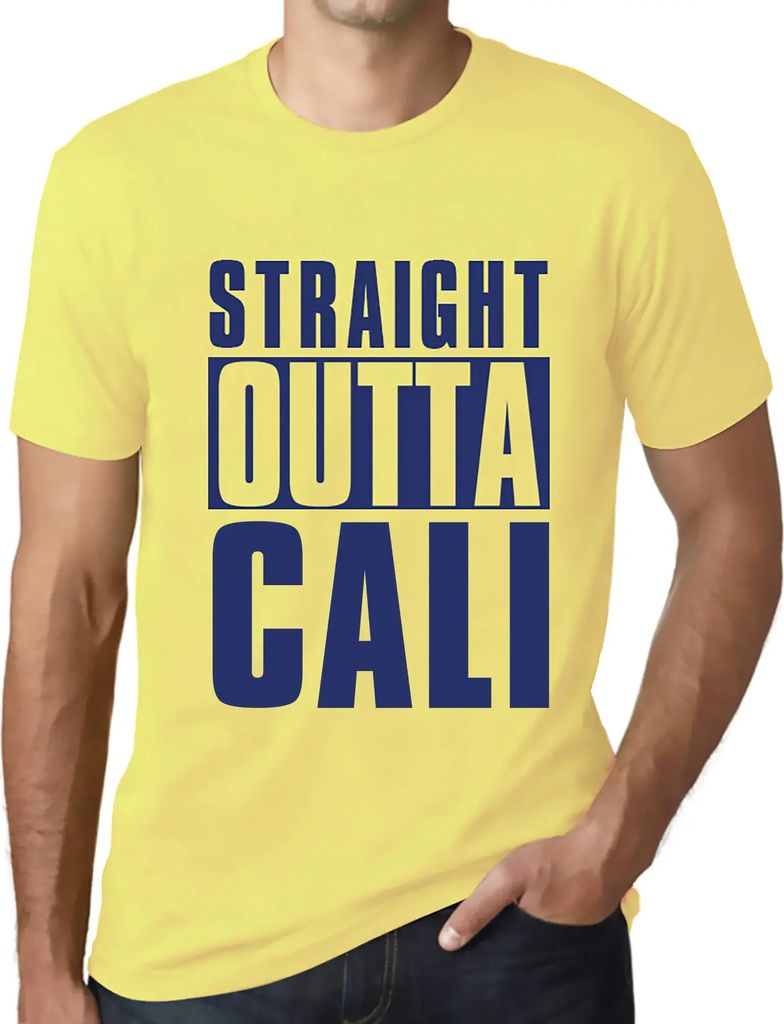 Herren Grafik T-Shirt Straight Outta Cali Öko-Verantwortlich Vintage Jahrgang Kurzarm Lustige Druck Geburtstag Geschenk Mann