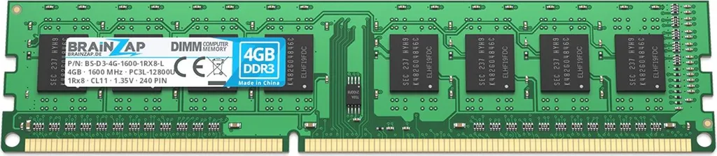 BRAINZAP RAM PC3L-12800U 4GB DDR3 1600MHz | Alta Qualità Garantita