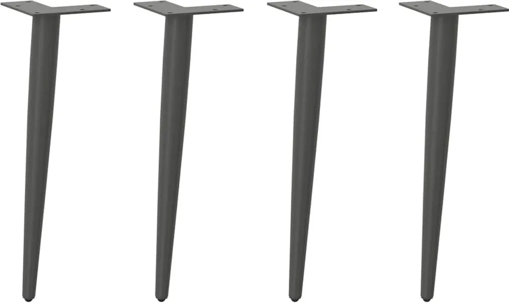 Gambe per Tavolino Coniche Acciaio 42cm Antracite | 4 Pezzi