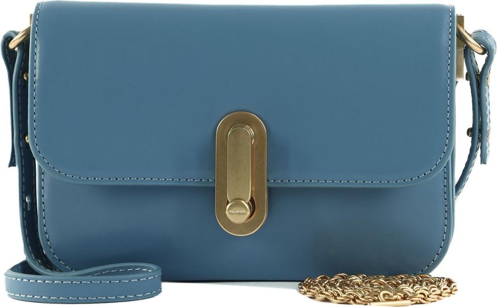 Ted Baker Leder Umhängetasche Schultertasche Kkaysa Polished Leather Crossbody Bag Mid - Blue blau