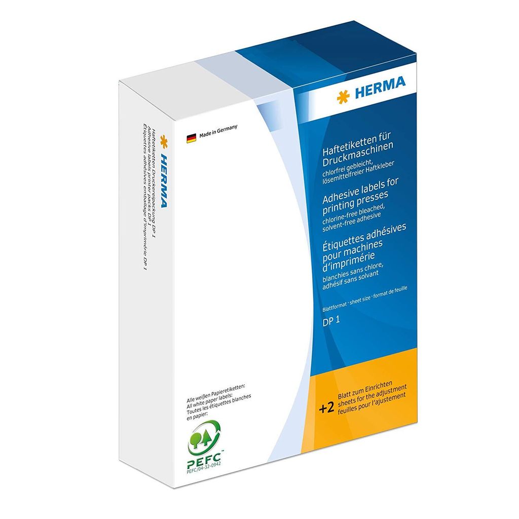 HERMA Haftetiketten DP1 34 x 53 mm weiß für Druckmaschinen 2.500 Etiketten