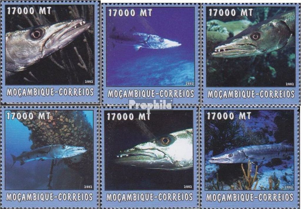 Briefmarken Mosambik 2002 Mi 2620-2625 postfrisch Welt des Meeres
