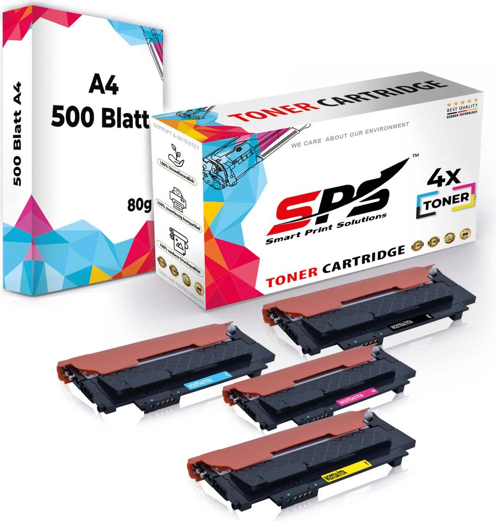 4x Toner 117A W2070A W2071A W2072A W2073A kompatibel für HP Color Laser 150NW + DIN A4 Druckerpapier 500 Blatt