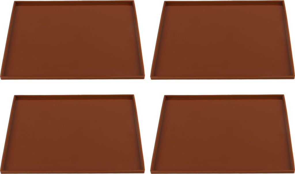 4 Silikon-Dörrmatten, hitzebeständig, verhindert Anhaften von Obst, mit Rand, Kaffeefarbe