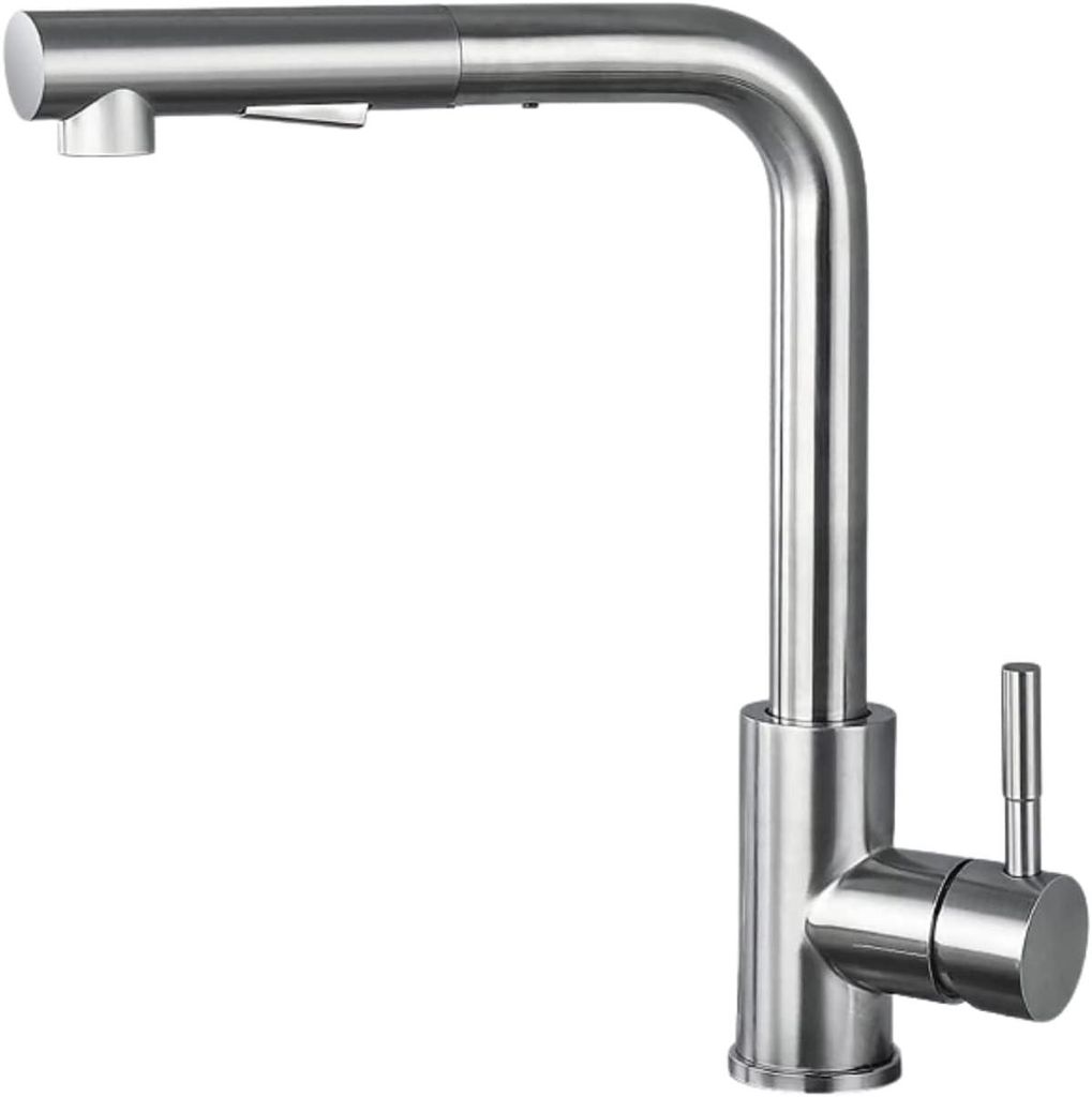 Rubinetto da cucina KitchenQuality alto 31 cm in acciaio Immagine del prodotto 