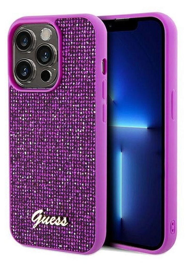 Guess Disco Metal Script Hülle Für Iphone 14 Pro - Fuchsia Produktbild 