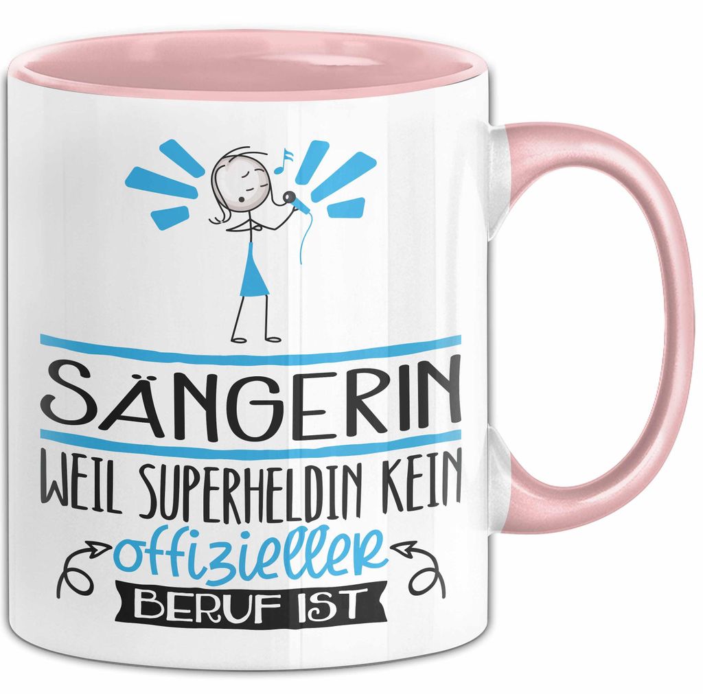 Sängerin Geschenk Tasse Lustiger Spruch Sängerin Weil Superheldin Kein Offizieller Beruf Ist Geschenkidee (Rosa)