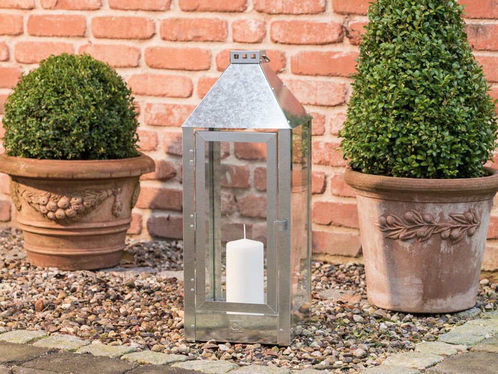 A2 Living Allwetter Laterne Maxi verzinkt 60 cm Metall Outdoor wetterfest