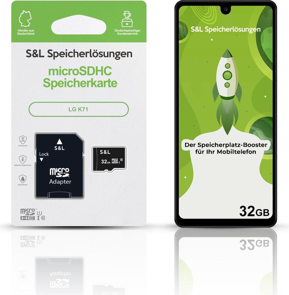 microSD Speicherkarte S&L für LG K71 - Speicherkapazität: 32 GB