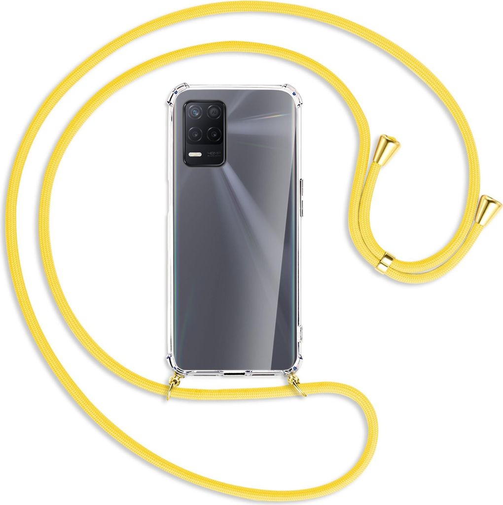 Handykette Backcover-Schutzhülle mit Band (Metall goldfarben) für Realme 8 5G (RMX3241) / V13 5G - gelb