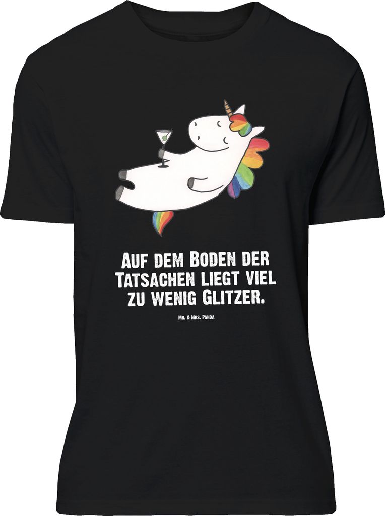 Mr. & Mrs. Panda Tshirt Einhorn Cocktail - Schwarz - Produktbild 