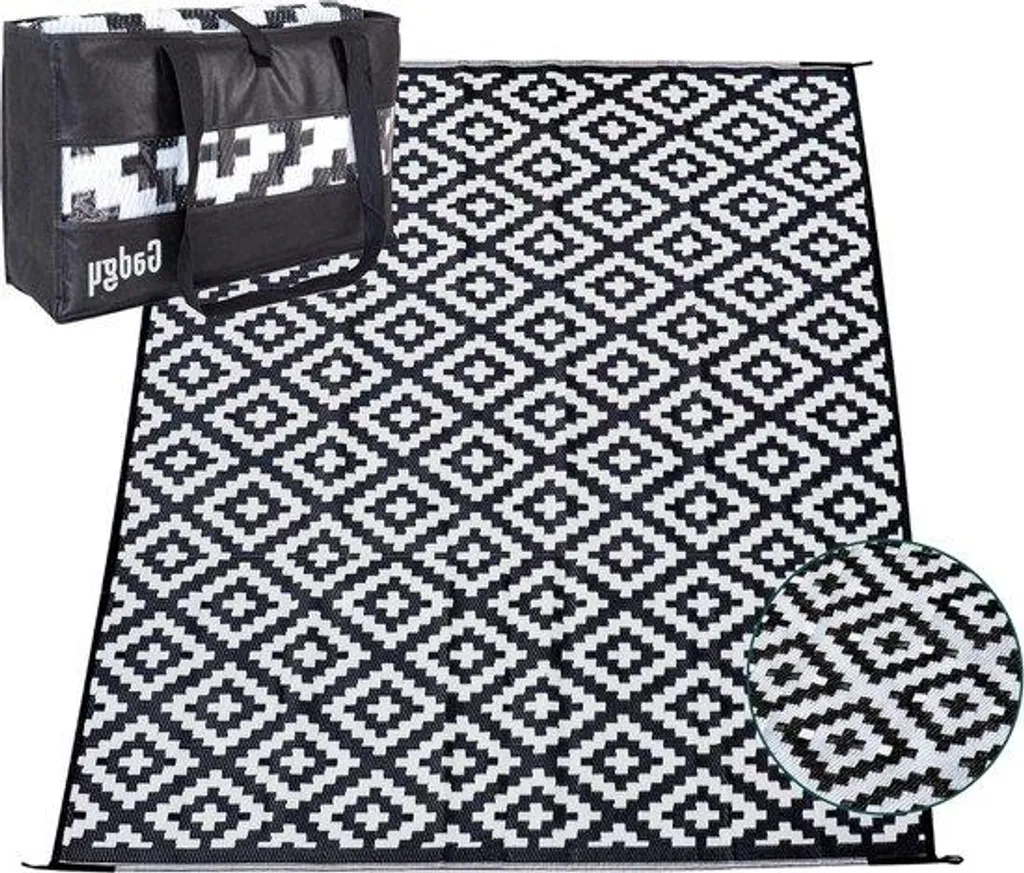 Tapis extérieur pour salon de jardin 270 x 200 cm lavable et résistant