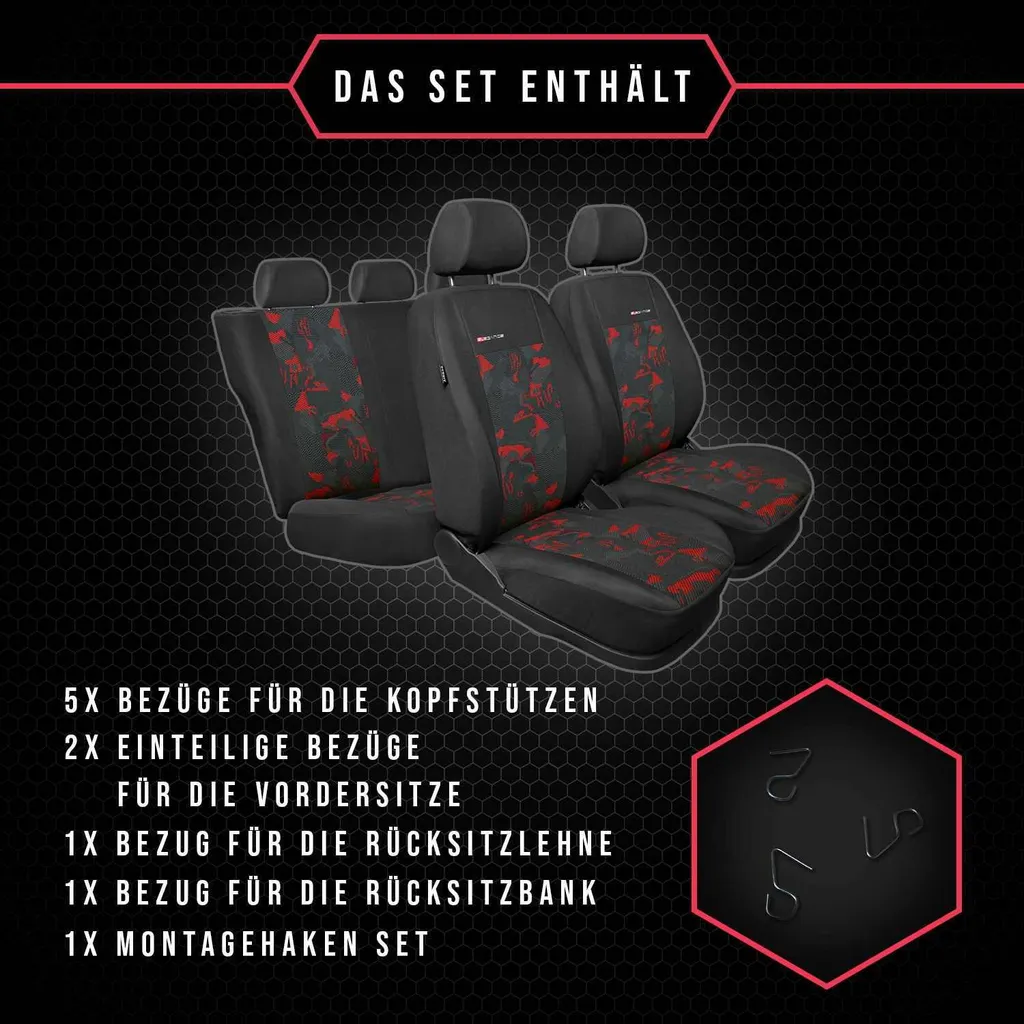 Coprisedili Universali Saab 9.5 Rosso - Lusso Accessibile e Comfort - 9