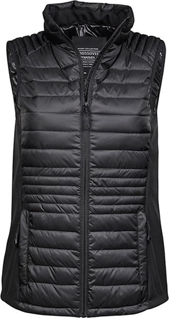 Tee Jays 9625 | Damen Crossover Bodywarmer / Winddicht und wasserabweisend - Farbe: Black/Black - Größe: S