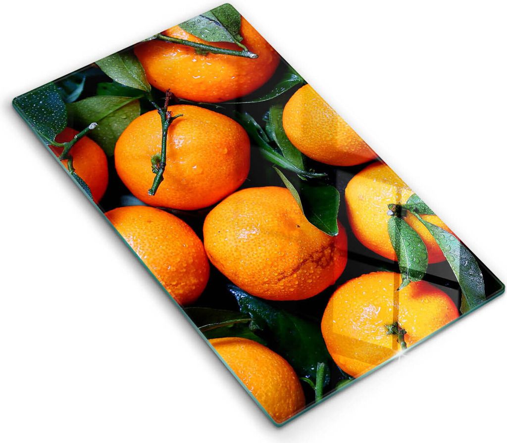 Abdeckung Glas - Küchenabdeckung - 30x52 cm - Abdeckplatte - Orangenfrucht