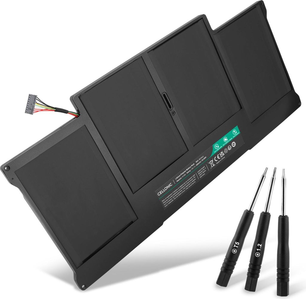 CELLONIC 1x Akku für Notebook MacBook, Kompatibel mit Apple MacBook Air 13 - A1466 - Mid-2017, MacBook Air 13 - A1466 - Mid-2012, A1369 - (4800mAh...