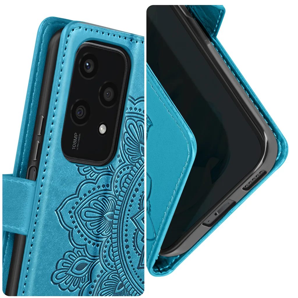 Custodia Mandala Azzurro Honor 200 Lite | Avizar Portafoglio Chic - 5