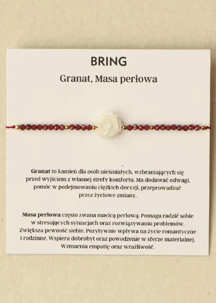 Bracelet Élastique Grenat et Nacre Rose : Vertus de Force et de Sérénité - 3