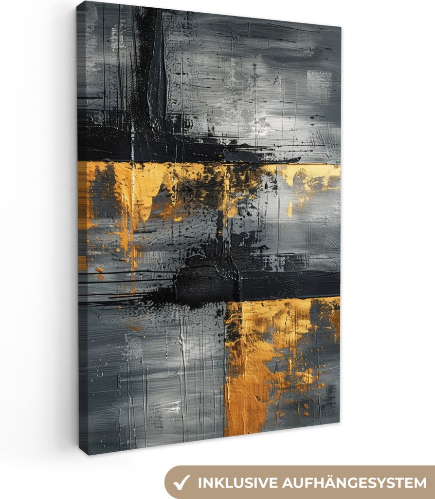 Wandbilder wohnzimmer 60x90 cm - Abstrakt und Modern - , Leinwand Bilder, Wanddeko, Gemälde