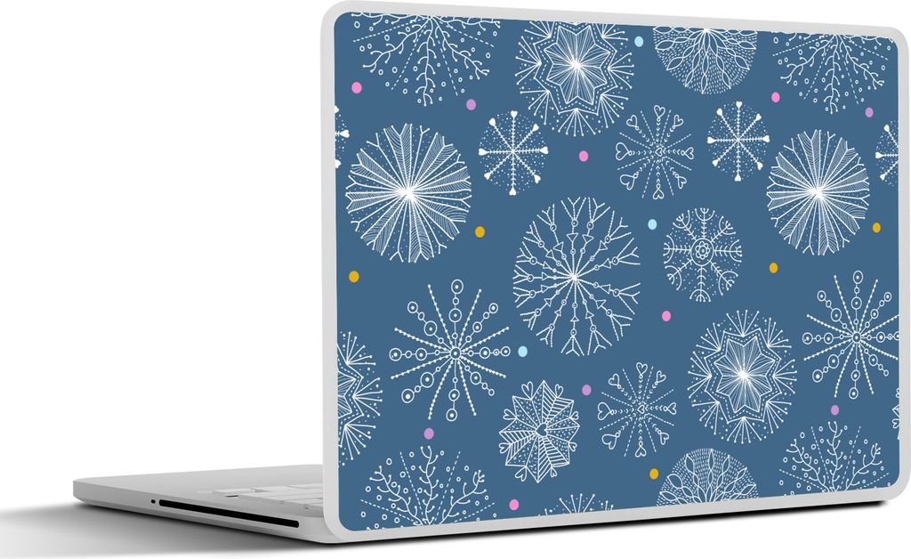 MuchoWow Laptop Aufkleber Sticker Cover Schneeflocke - Muster - Winter 36.5x27.5 cm - Laptop-Sticker