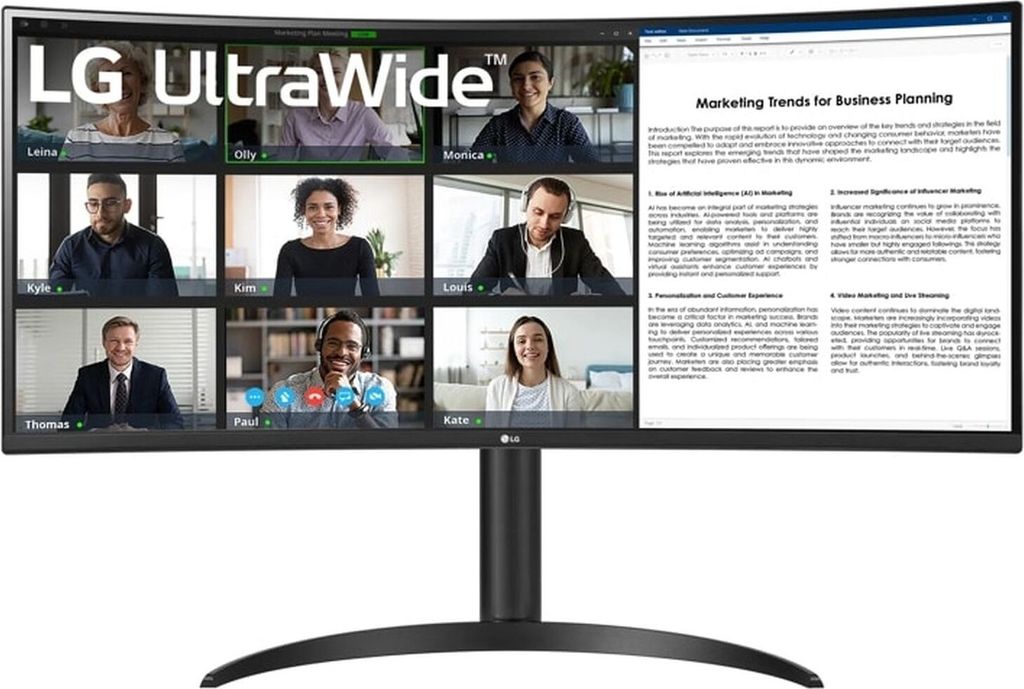 LG Professional Ultra-Wide Curved Monitor 34WR55QK-B 34" Wide Quad HD 100 Hz Schwarz