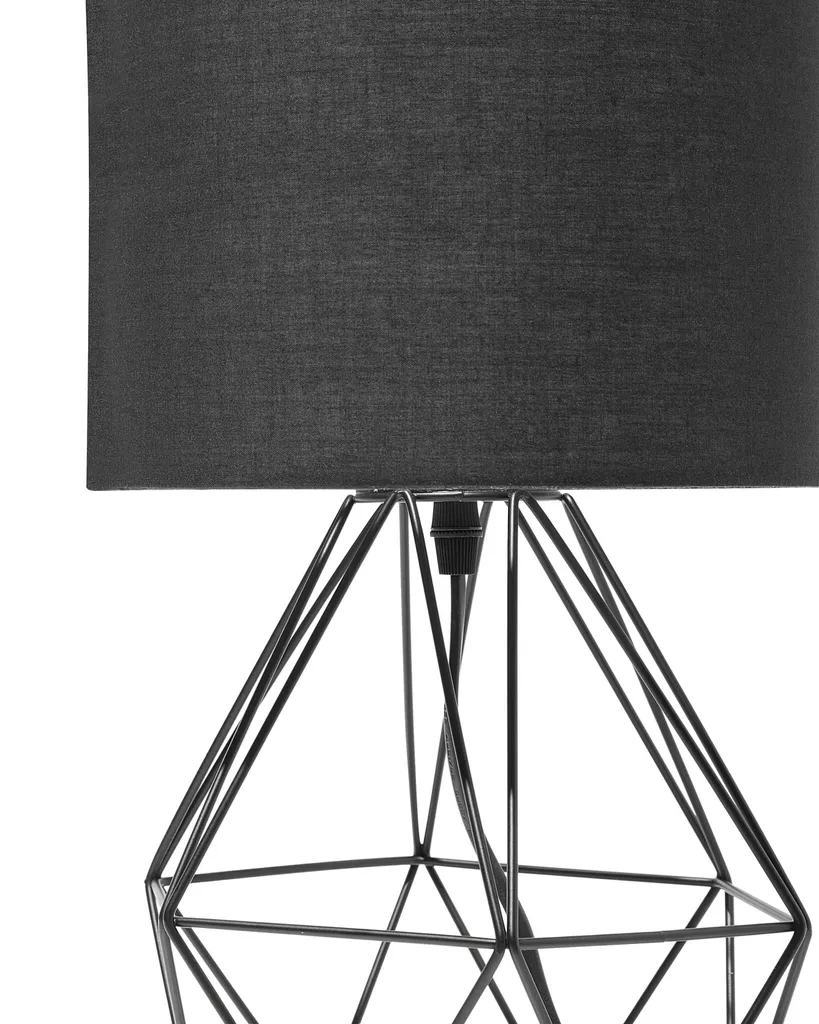 BELIANI Lampe de table noire 35 cm avec pied diamant et abat-jour chic - 8