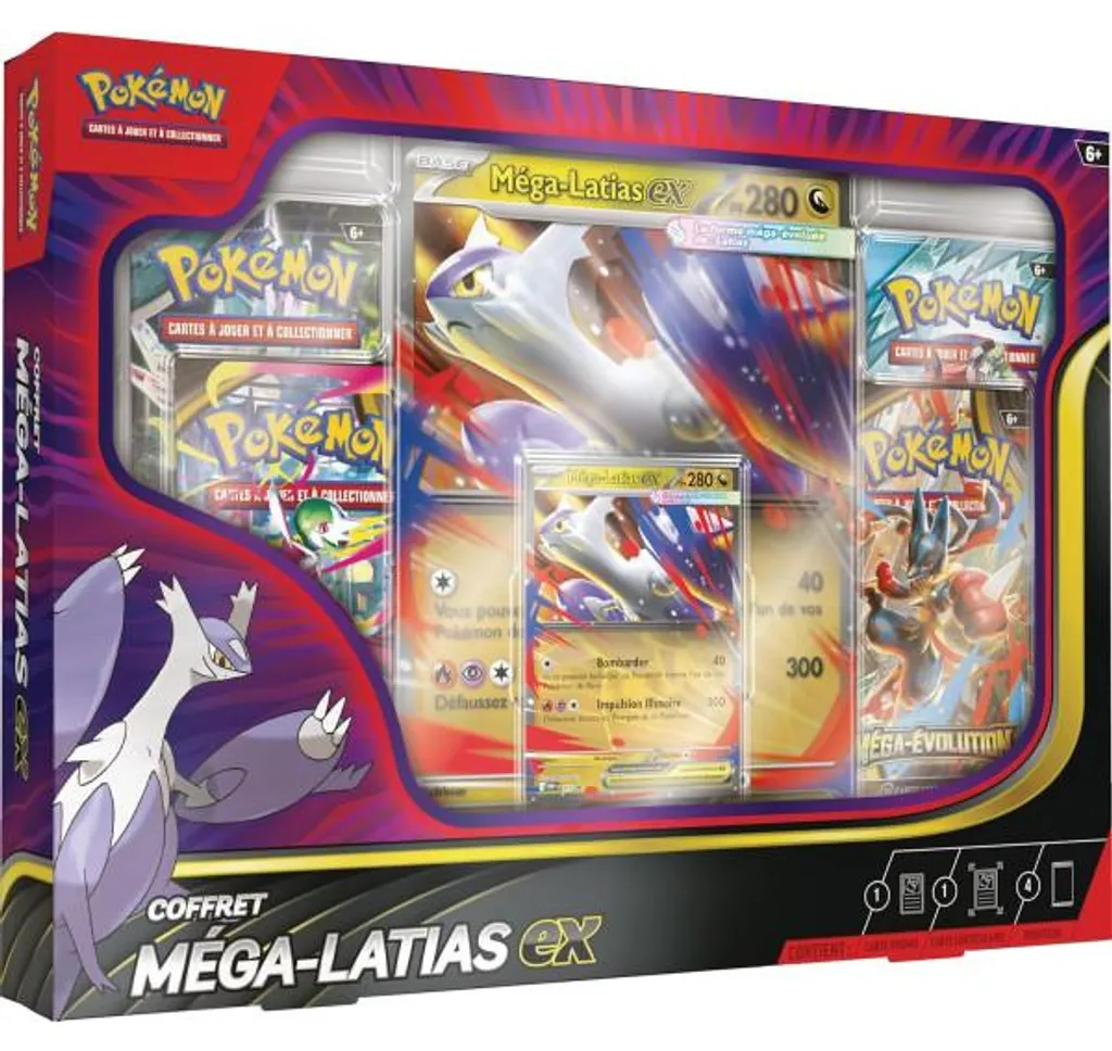 Pack de Collection Pokémon Méga Latias EX 280 PV et 4 Boosters Neufs