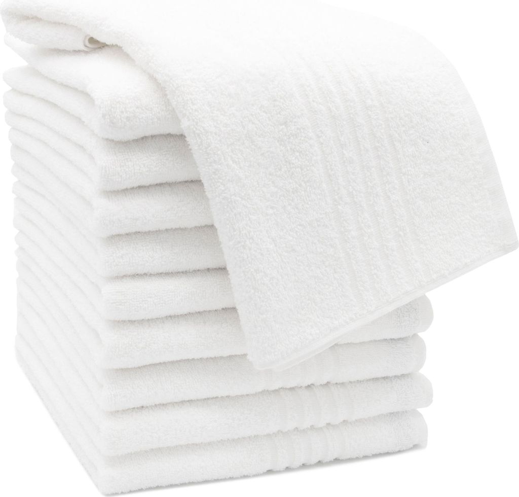 Handtuch 10er Set, Baumwolle, 50x100 cm, weiß