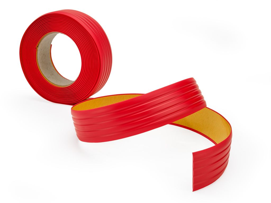QUEST PVC Antirutsch Klebeband 35x35mm, 5m, Anti-Rutsch Streifen für Treppenstufen, Badewanne, Dusche, rot