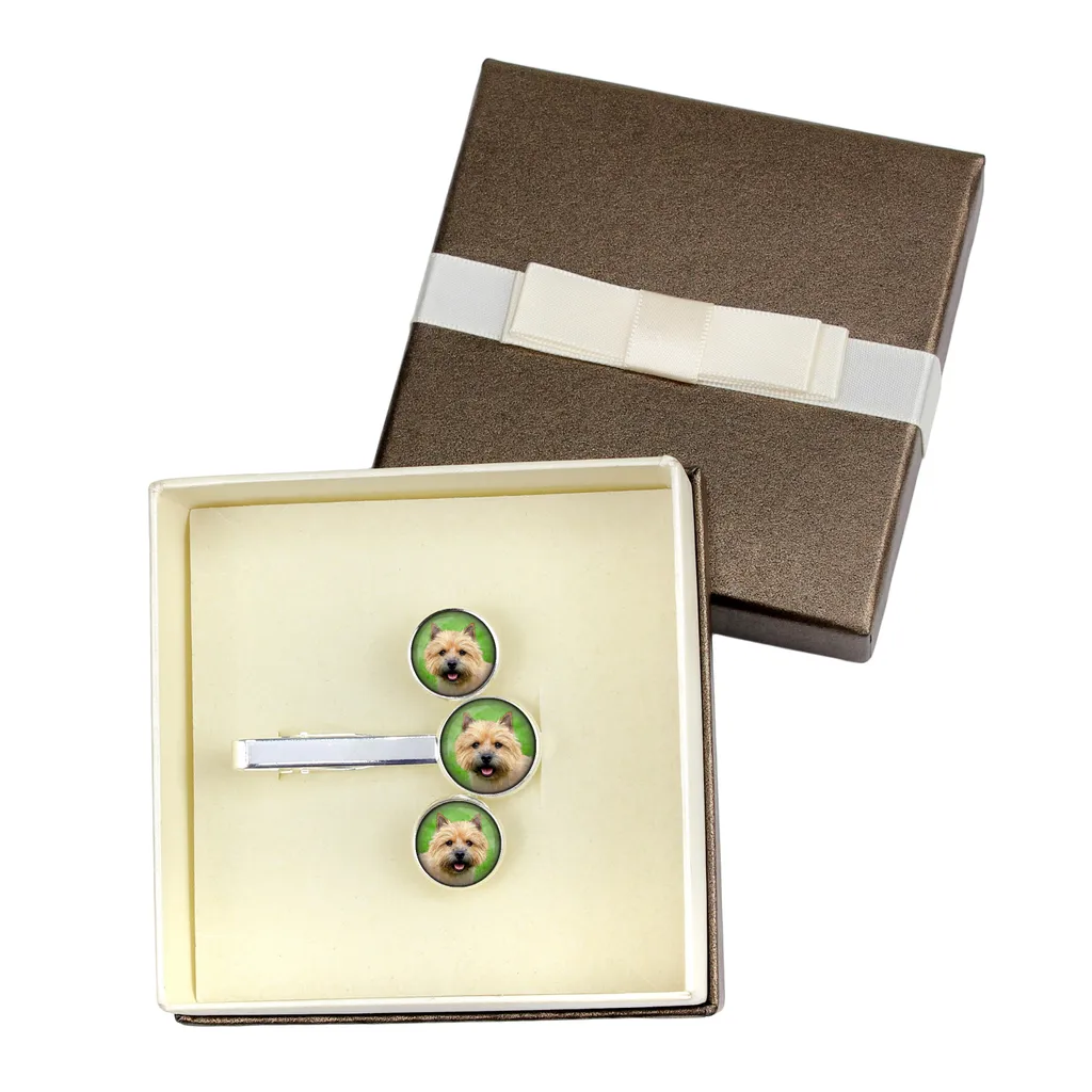 Gemelli e Fermacravatta Norwich Terrier Art-Dog - Accessori Uomo Eleganti